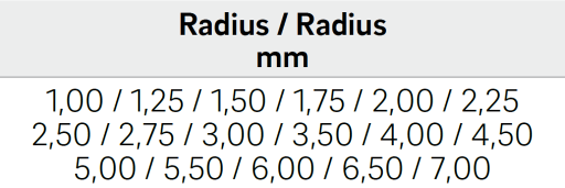 Radienschablonen Stahlblättchen Satz rostfreier Stahl 1,0-7,0mm (17)