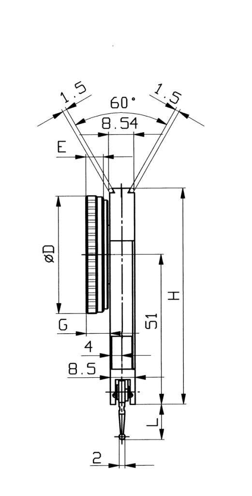 Dial test indicators (Lever type) in box Model according to DIN 2270 B 0,8/0,01/12,8mm Ø40mm, K 41