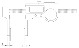 Digital-Taschenmessschieber DIGI AFRODITE D inox im Etui für Zahnweitenmessung 150x42/0,01mm IP67, 07070