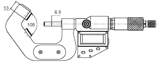 Bügelmessschrauben Prismenamboss ULTRA active HM Ø6,5mm Stg. 0,5mm im Etui für 5-schneidige Werkstücke 45-65/0,01mm