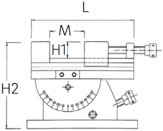 Lehrenschraubstöcke 2 Ebenen schwenkbar Sinusfunktion   Gen. 0,005mm/100mm 80x70mm/ 0-60°