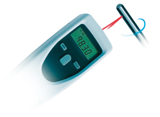 Digital-Handtachometer optisch im Etui inkl. Reflexmarken und Batterien 1-99999 1/min / rpm
