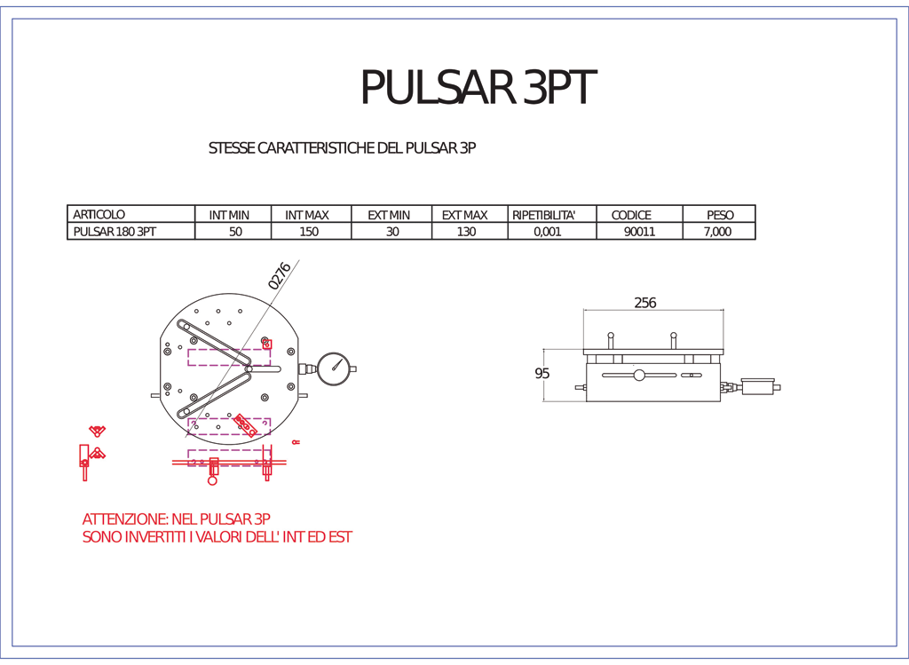 Universalvergleichsmessgeräte QUICK-CHECK rund im Koffer inkl. Anschlag für 3-Punkt-Messung, Taster u. Verlängerungen 50-150 / 30-130mm (256x95mm), 90011