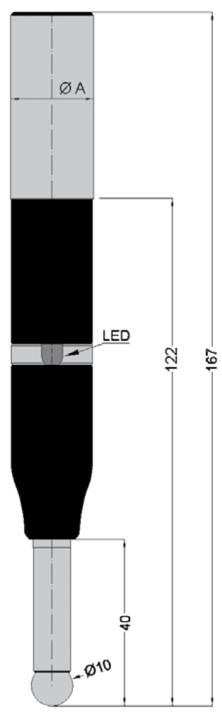 3D-Taster mit Kugeltaster Ø 4mm und Schutzart IP67 0,01mm Ø 10mm