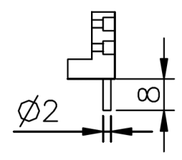Messeinsätze PRD gehärteter Stahl für DEMM-Tiefenmessschieber Nr. 1853 20. und Nr. 1853 30. Ø 2/8mm, PRD