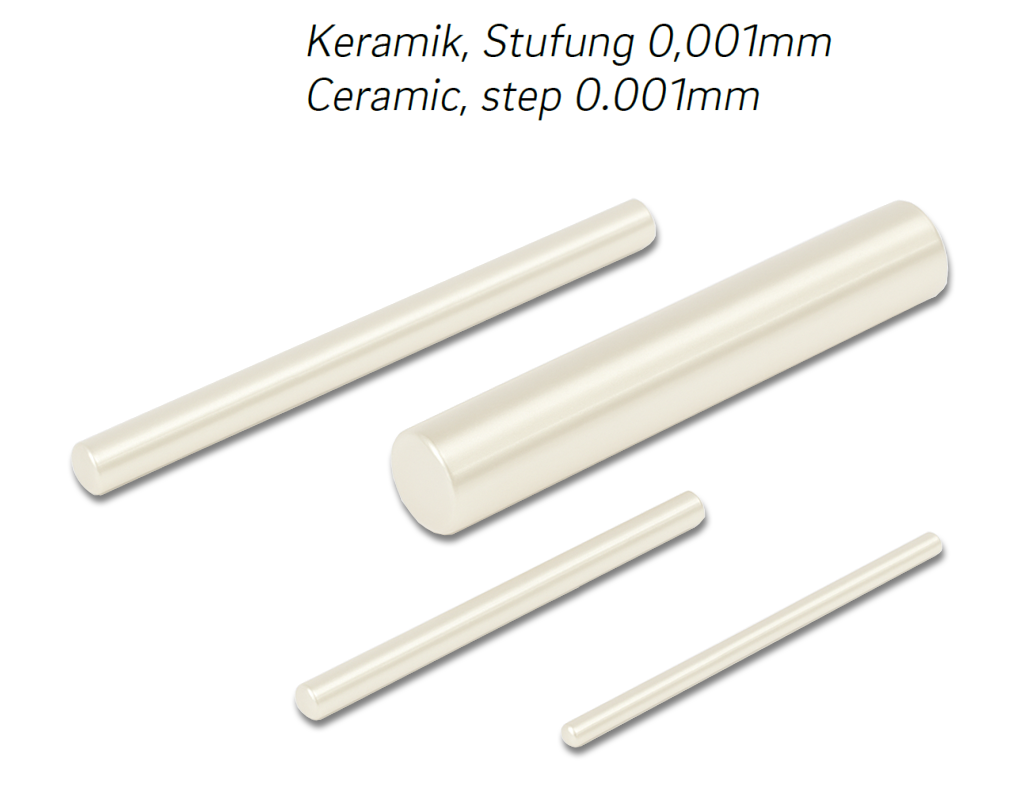 Prüfstifte, einzeln  Tol.±0,0005mm Keramik DIN 2269 Ø 7,000-9,999/0,001/70mm