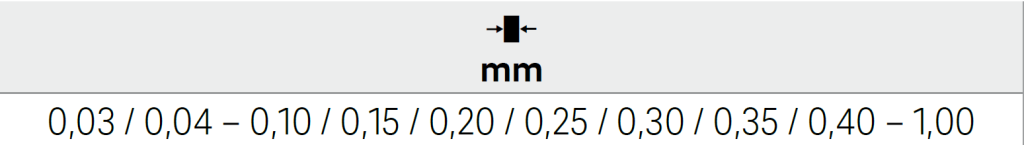 Fühlerlehrensätze Stahlblättchen federhart 0,03-1,00mm (32) 10x100mm