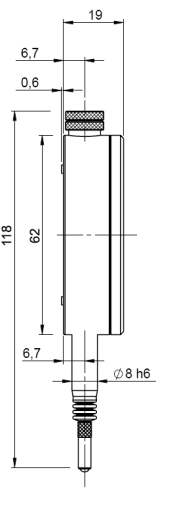 Feinzeiger MYTAST DIN 879 im Etui und mit Stoßschutz 0,1/0,001mm Ø62mm, 610 00000
