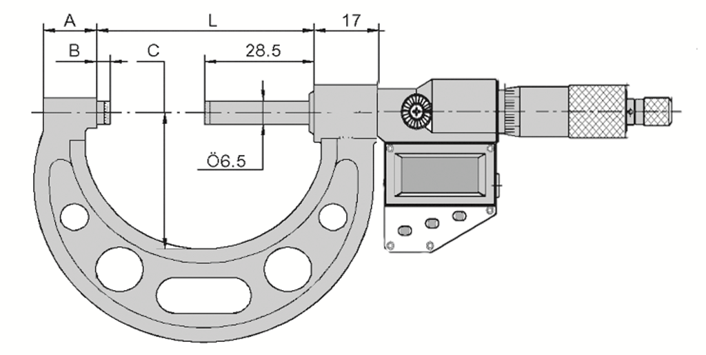 Digital external micrometers ULTRA active in box Tungst. carb. meas. face Ø 6,5mm, pitch 0,5mm, setting gauge 250-275/0,001mm