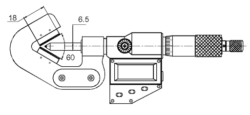 Bügelmessschrauben Prismenamboss ULTRA active HM Ø6,5mm Stg. 0,5mm im Etui für 3-schneidige Werkstücke 5-20/0,01mm