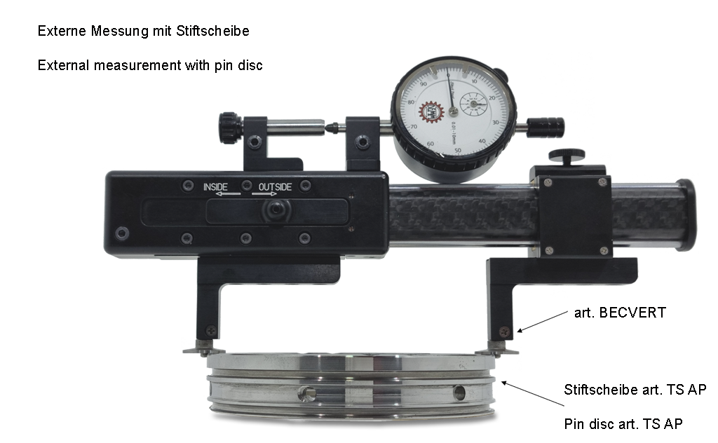 Digital universal comparative measuring instruments in box MINI DIGI PLATON CARBON for inside and outside measurements 32-500mm / 0-470mm, 00687