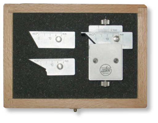 Fasenmessgerät im Etui 30°, 45°, 60° 10/0,1mm