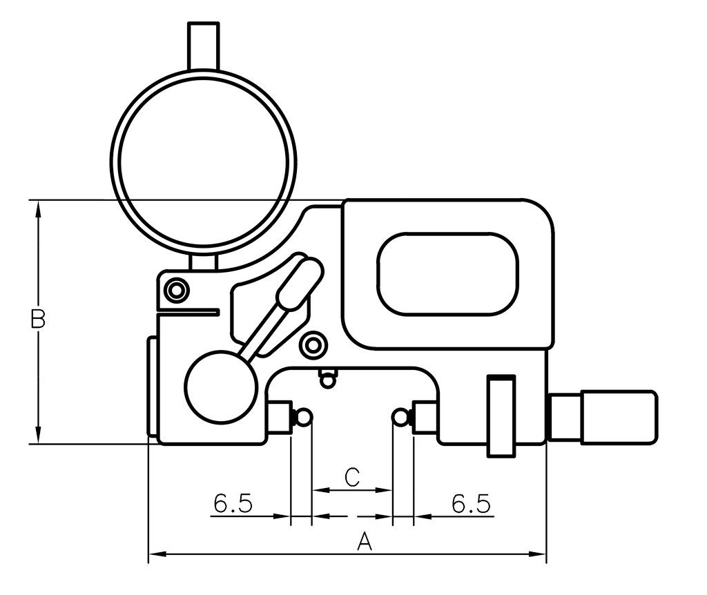 Indicating dial snap gauges MINI APOLLO PI - CARBON in box with interchangeable measuring inserts 50-90mm, 01020