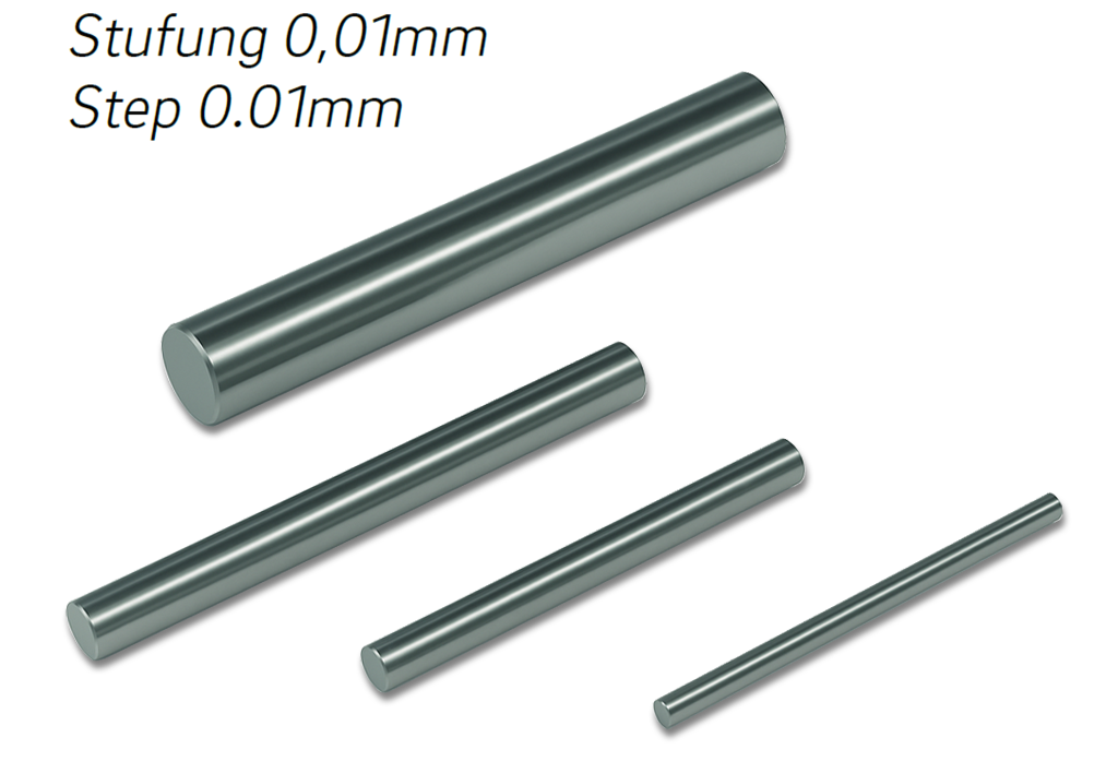Prüfstifte, einzeln, Stufung 0,01mm Spezialstahl DIN 2269