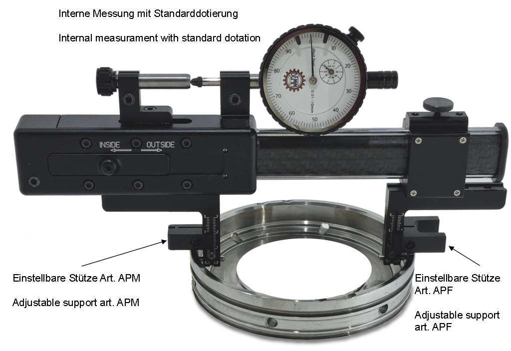 Digital universal comparative measuring instruments in box MINI DIGI PLATON CARBON for inside and outside measurements 32-500mm / 0-470mm, 00687