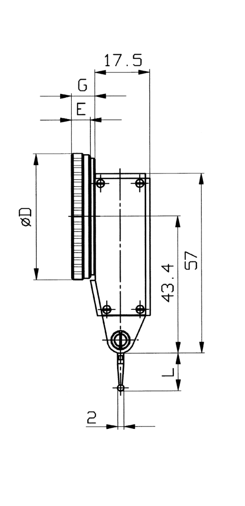 Dial test indicators (Lever type) in box Model according to DIN 2270 A 0,8/0,01/12,8mm Ø32mm, K 30