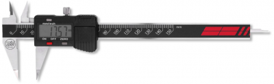 Digital-Taschenmessschieber ULTRA active inox im Etui mit spitzen Messschnäbeln, Tiefenmaß eckig
