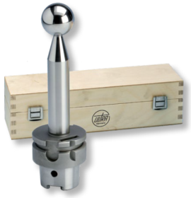 Rundlaufprüfdorne mit Messkugel im Etui inkl. Kalibrierschein DIN 69871 / DIN 69893 / JIS B6339