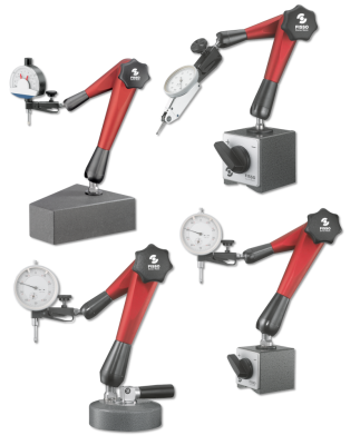 Articulated measuring stands Strato µ-Line magnetic, mechanical centre lock, precision fine adjustment