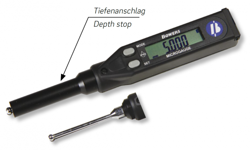 Digital-Innenfeinmessdornsätze MICROGAUGE im Etui inkl. Tiefenanschläge, Einstellringe u. UKAS Kalibrierschein
