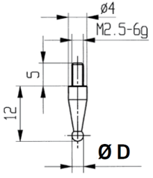 Measuring inserts with measuring ball, Special steel  