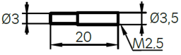 Adapter bolts with horizontal mounting Ø (pair) for DEMM universal comparative measuring instruments