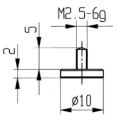 Measuring inserts with measuring disc machined on one side, special steel