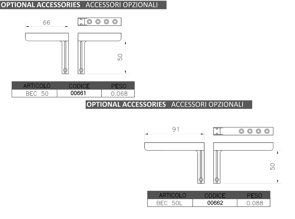 Probe and depth stops (pair) for DEMM universal comparative meas. instruments MINI PLATON