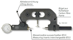 Anzeigende Rachenlehren APOLLO - CARBON im Etui