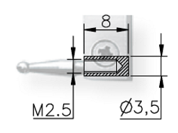 Sleeves with internal thread (pair) for DEMM universal comparative measuring instruments